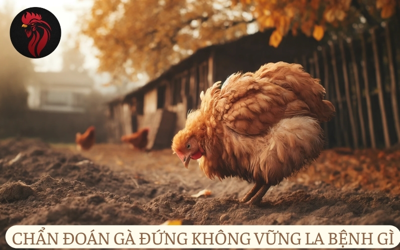 Chẩn đoán biểu hiện của gà đứng không vững la bệnh gì.