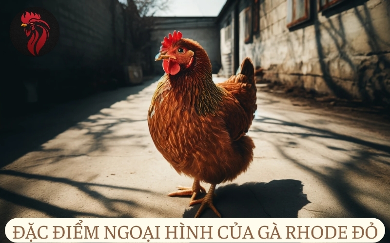 Đặc điểm ngoại hình của gà Rhode đỏ.