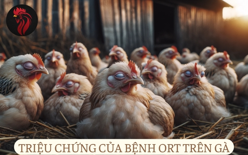 Triệu chứng của bệnh ORT trên gà.