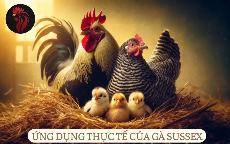 Ứng dụng thực tế của gà Sussex.